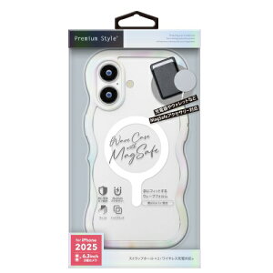 PGA�b�s�[�W�[�G�[ iPhone 17 MagSafe�Ή� �E�F�[�u�P�[�X Premium Style �I�[�����z���C�g PG-25AMW04WH