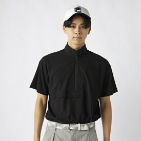 フィラゴルフ｜FILA GOLF メンズ ハーフジップ半袖プルオーバー ブラック 785660 [メンズ /Lサイズ]【返品交換不可】