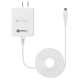 ソフトバンク｜SoftBank ［micro USB］ケーブル一体型AC充電器 （1.5m）SoftBank SELECTION ホワイト SB-AC12-HDQC/WH [Quick Charge対応][SBAC12HDQCWH]
