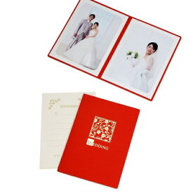 山田屋写真用品 写真台紙 WEDDING Lサイズ 2面タテ レッド PHWD-L2TRD
