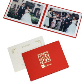 山田屋写真用品 写真台紙 WEDDING Lサイズ 2面ヨコ レッド PHWD-L2YRD