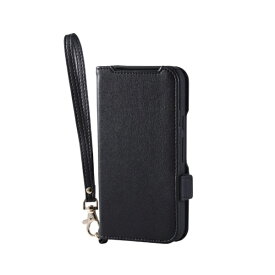 ELECOM｜エレコム Google Pixel 10 / 10 Pro ケース 手帳型 カバー マグネット フラップ 衝撃吸収 ワイヤレス充電可 ストラップホール付 スタンド機能付 ハンドストラップ付 ブラック PM-P252PLFY4BK