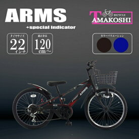 タマコシ｜Tamakoshi 22型 子供用自転車 アームス+スピードメーター 226(外装6段変速) マットブラック【キャンセル・返品不可】 【代金引換配送不可】