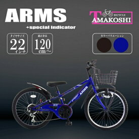 タマコシ｜Tamakoshi 22型 子供用自転車 アームス+スピードメーター 226(外装6段変速) ブルー【キャンセル・返品不可】 【代金引換配送不可】