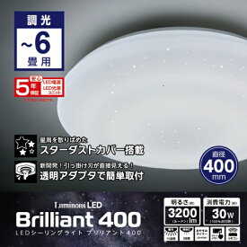 DOSHISHA｜ドウシシャ ブリリアント キラキラ スターダスト 星 シーリングライト 調光10段階 6畳用 3200ルーメン 取付簡単 リモコン付 おやすみタイマー メモリー機能 [子供部屋・一人暮らし・ファミリー・寝室などにおすすめ] 5年保証 Luminous LED（ルミナスLED） BR40-A06