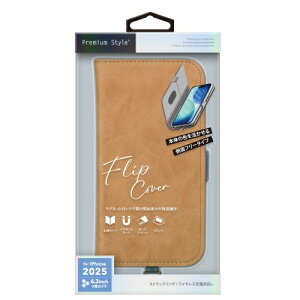 PGA�b�s�[�W�[�G�[ iPhone 17 Pro �P�[�X �t���b�v�J�o�[ Premium Style �L������ PG-25BFP04BE