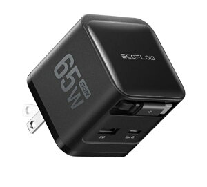 EcoFlow�b�G�R�t���[ EcoFlow RAPID 65W GaN�}���[�d�� (USB-C�P�[�u������) �u���b�N EFA-65WCHARGER2-B-JP