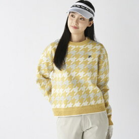 フィラゴルフ｜FILA GOLF レディース 柄違いクルーネックセーター イエロー 795703 [レディース /Mサイズ]【返品交換不可】