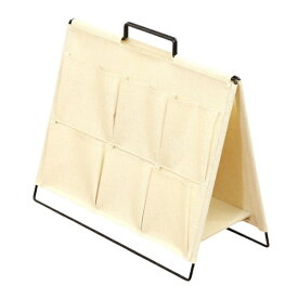 LIV PLUS｜リブプラス 収納スタンド ポケット付き ツールタイプ 折りたたみ フロアーラック アイボリー ND-3601