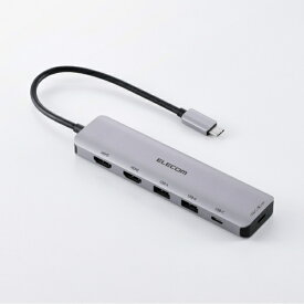ELECOM｜エレコム 映像変換アダプタ [USB-C オス→メス HDMIx2 /USB-Ax2＋USB-C＋USB-Cメス給電 /USB Power Delivery対応 /100W] 4K対応 シルバー DST-M060BPSV