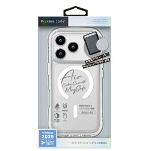PGA�b�s�[�W�[�G�[ iPhone 17 Pro �P�[�X MagSafe�Ή� �G�A�N�b�V�����P�[�X Premium Style �X�m�[ PG-25BMA03CL