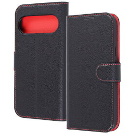 レイアウト｜rayout Google Pixel 10/10 Pro Like standard 手帳型レザーケース シンプル マグネット / ブラック/レッド RT-GP10PELC1/BR