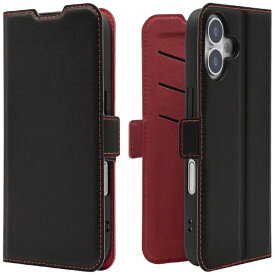 ラスタバナナ｜RastaBanana iPhone 17（6.3インチ） ケース 薄型手帳 サイドマグネット ブラック×レッド 8854IP5ABSMBKR