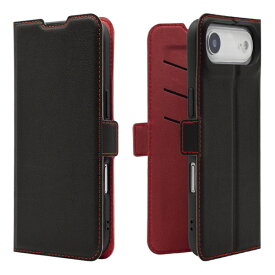 ラスタバナナ｜RastaBanana iPhone Airケース 薄型手帳 サイドマグネット ブラック×レッド