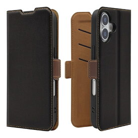 ラスタバナナ｜RastaBanana iPhone 17ケース 薄型手帳 サイドマグネット ブラック×ブラウン