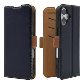 ラスタバナナ｜RastaBanana iPhone 17ケース 薄型手帳 サイドマグネット ネイビー×ブラウン