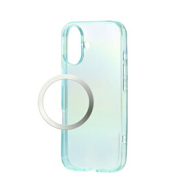 ELECOM｜エレコム iPhone 17 ケース ソフト ケース クリアオーロラ メタルリング付 ブルー PM-A25AUCABU