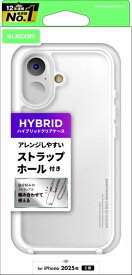 ELECOM｜エレコム iPhone 17 ケース ハイブリッドケース ストラップ クリア PM-CA25AHVCKSHCR