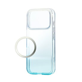 ELECOM｜エレコム iPhone 17 Pro ケース ソフト ケース グラデーションカラー メタルリング付 ブルー PM-A25CUCWCBU