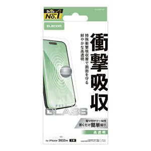 ELECOM�b�G���R�� iPhone 17 �t�B���� �K���X �t�B���� SHOCKPROOF ������ �N���A PM-A25AFLGZ