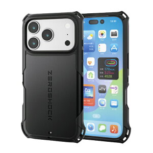 ELECOM�b�G���R�� iPhone 17 Pro �P�[�X ZEROSHOCK MAGKEEP �u���b�N PM-A25CZEROMGBK