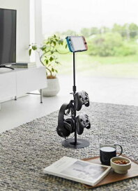 山崎実業｜Yamazaki 高さと角度が調節できるゲーム機器＆タブレットスタンド スマート ブラック 1432