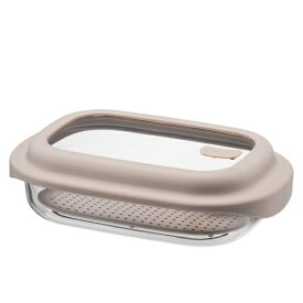 ベストコ ガラス 保存容器 1.6L レシピ付き 電子レンジ オーブン 食洗機対応 ロック＆ロック ユニクッカー ベージュ LNG483