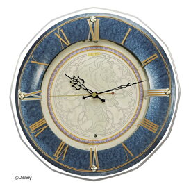 SEIKO｜セイコー 掛け時計 【大人ディズニー　美女と野獣】 濃青マーブル模様塗装光沢仕上げ FS516L [電波自動受信機能有]