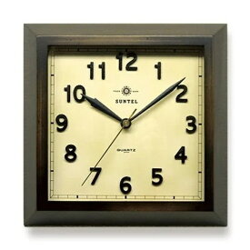 さんてる スクウェア 掛け時計 アンティークブラウン QL696_AN