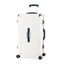 アジア・ラゲージ（株） スーツケース　フレームタイプ　宿泊目安：7〜9日間　070L　前輪ストッパー　抗菌・抗ウィルス　内装防水ポケット GRANMAX バニラ×ネイビー GM-056-25