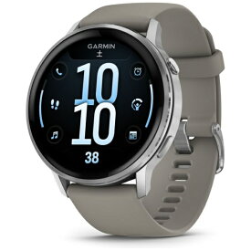 【エントリーで最大2万ポイント当たる｜4/23まで】 GARMIN｜ガーミン スマートウォッチ Venu 4（ヴェニュー4）45mm AMOLEDディスプレイ【心電図（ECG）アプリ】 Silver / Gray 010-03014-31【Suica対応】