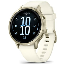 GARMIN｜ガーミン スマートウォッチ Venu 4（ヴェニュー4）41mm AMOLEDディスプレイ【心電図（ECG）アプリ】 Lunar Gold / Bone 010-03013-30【Suica対応】