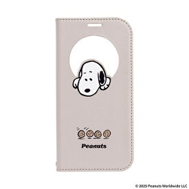 HAMEE｜ハミィ iPhone 17 PEANUTS/ピーナッツ CERTA フリップ窓付きダイアリーケース スヌーピー/ベージュ/クッキー