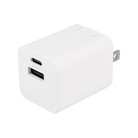 OWLTECH｜オウルテック AC充電器 PowerDelivery20W出力対応 GaN採用 USB Type-C×1 USB Type-A×1 ホワイト OWL-APD20C1A1G-WH [PD20W /USB-C×1 /USB-A×1 /2ポート]