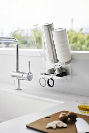 山崎実業｜Yamazaki マグネットボトルホルダー＆トレー　プレート　ホワイト WH 1659