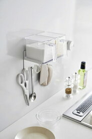 山崎実業｜Yamazaki マグネット調味料ラック＆フック　プレート　ホワイト WH 1661