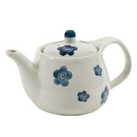 リビング ポット 510ml 青小梅 茶こし付き 急須 ティーポット 陶器