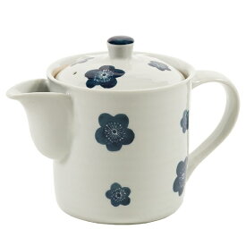 リビング 切立ポット 400ml 青小梅 茶こし付き 急須 ポット ティーポット 陶器