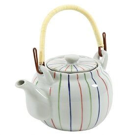 リビング 土瓶 650ml 色十草 茶こし付き 急須 ポット ティーポット 陶器