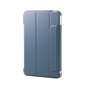 ELECOM｜エレコム iPad mini（A17 Pro / 第6世代）用 フラップケース 薄型軽量 カラーエッジ 背面クリア ブルーグレー TB-A25SWVFCBG