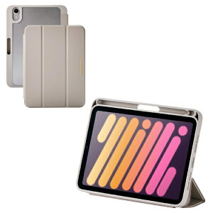 ELECOM�b�G���R�� iPad mini �P�[�X 8.3�C���` ( A17 Pro ) / ��6���� �}�O�l�b�g���t���b�v �J�o�[ Apple Pencil���[ 2�A���O�� �X�^���h �I�[�g�X���[�v�@�\ �w�ʃN���A �O���[�W�� �O���[�W�� TB-A25SWVJM3G