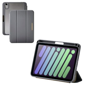 ELECOM｜エレコム iPad mini（A17 Pro / 第6世代）用 フラップケース 薄型軽量 CHIC STYLE スリープ対応 チャコールグレー TB-A25SWVJM3GY
