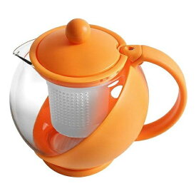 リビング ティーポット 750ml COLORED 茶こし付き ガラス製 急須 オレンジ
