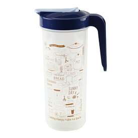 リビング ピッチャー 1.3L 冷水筒 ワンプッシュ ウォータージャグ 水差し プラスチック製 キッチン