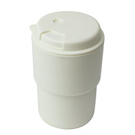 リビング タンブラー 340ml フタ付き コップ 二重構造 プラスチック製 ホワイト