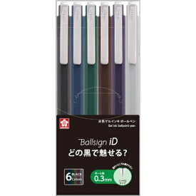 サクラクレパス｜SAKURA COLOR PRODUCT 水性ゲルボールペン ボールサインiDシングル 0.3mm 6色セット GBR403-6