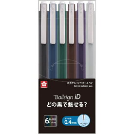 サクラクレパス｜SAKURA COLOR PRODUCT 水性ゲルボールペン ボールサインiDシングル 0.4mm 6色セット GBR404-6