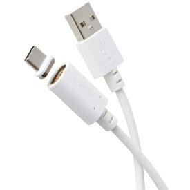 ELECOM｜エレコム マグネット 充電ケーブル USB-C USB-A 15W 着脱式コネクタ ブレーカー内蔵 1m ホワイト MPA-ACMA10WH