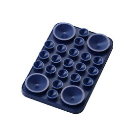 ELECOM｜エレコム スマホホルダー 吸盤 MagSafe対応 iPhone用 強力固定 動画視聴 自撮り 壁鏡ガラス貼付 シリコン コンパクト TakoPita ネイビー P-TKPTMAG01NV