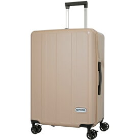 OUTDOOR PRODUCTS｜アウトドアプロダクツ スーツケース ファスナータイプ 旅行日数目安： 1週間 71L TSAロック搭載 内装仕切り付き フットストッパー付き 預け入れ無料サイズ ベージュ OD-0904-60-BE [TSAロック搭載]